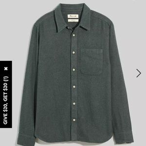 Madewell green mens flannel